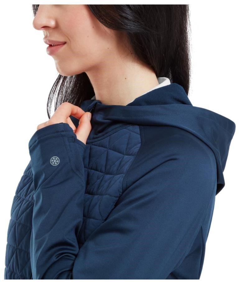 FootJoy ThermoSeries Hybrid dam hoodie, floral tonal navy