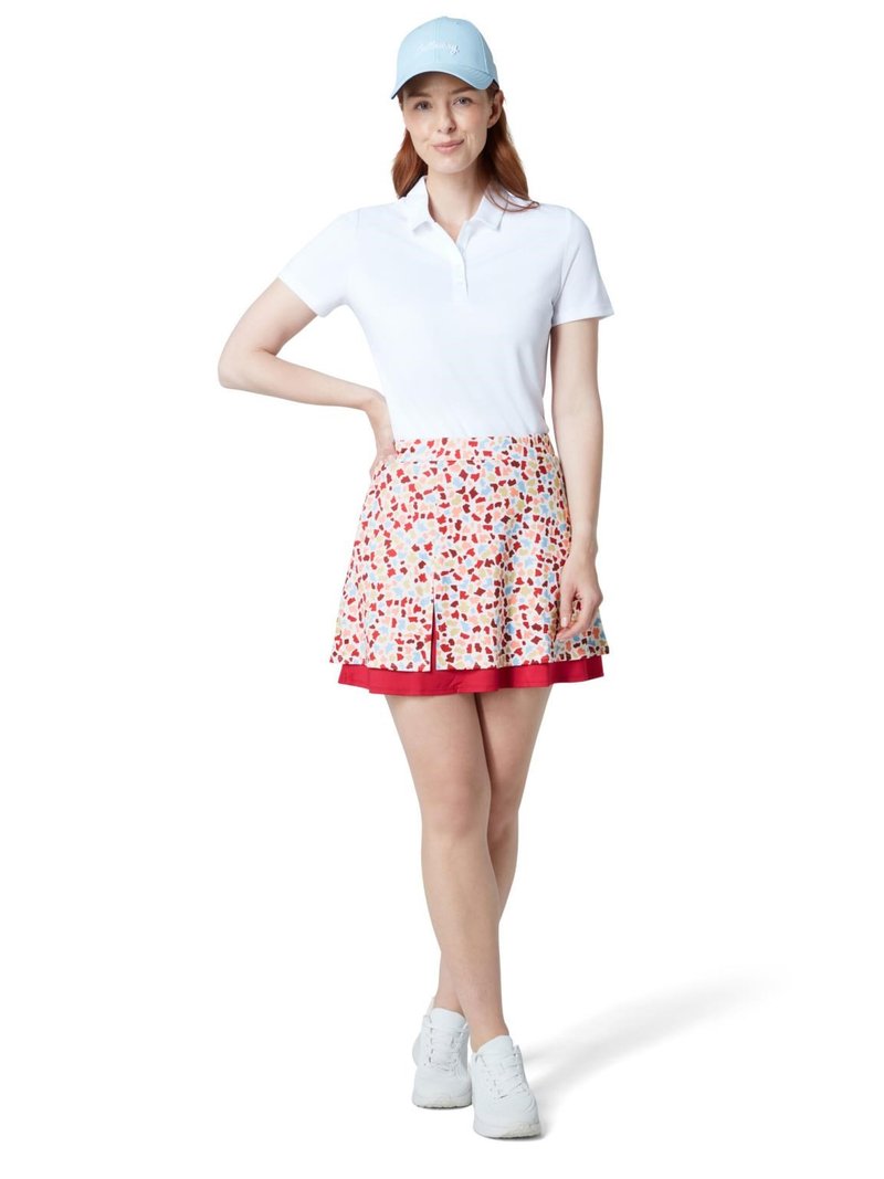 Callaway 17" Mosaic Print Flounce kjolshorts, brilliant white
