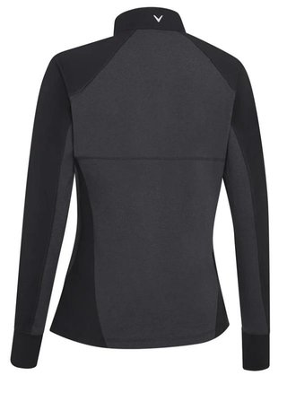 Callaway Lightweight Knit Heathered 1/4 Zip damskjorta med långa ärmar, ebony heather