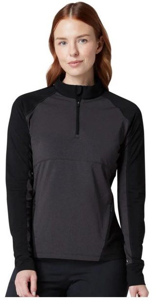 Callaway Lightweight Knit Heathered 1/4 Zip damskjorta med långa ärmar, ebony heather