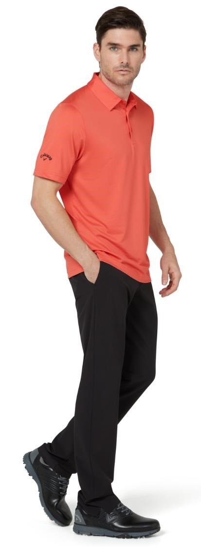 Callaway Swing Tech Tour Fit Solid herr polo, spiced coral
