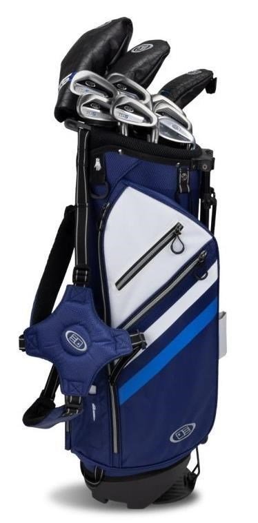U.S. Kids Golf TS5-57 (145cm) 10-Club junior golfset, grafit + ställväska, marinblå/vit