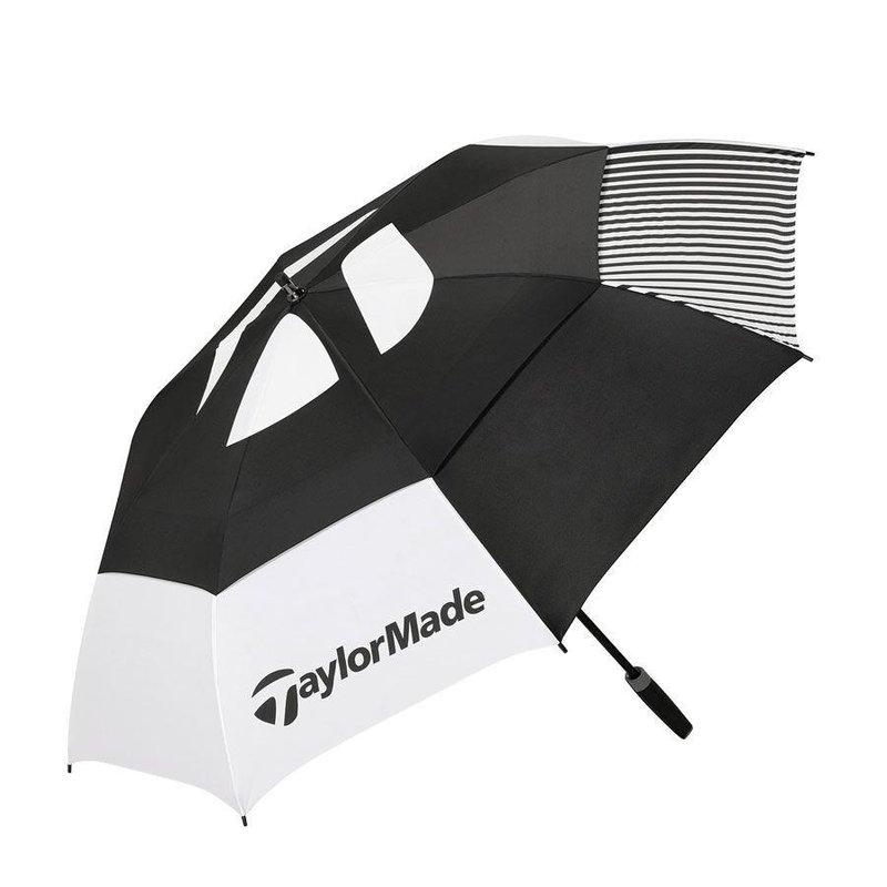 TaylorMade 64" Tour Double Canopy golfparaply, svart/vit