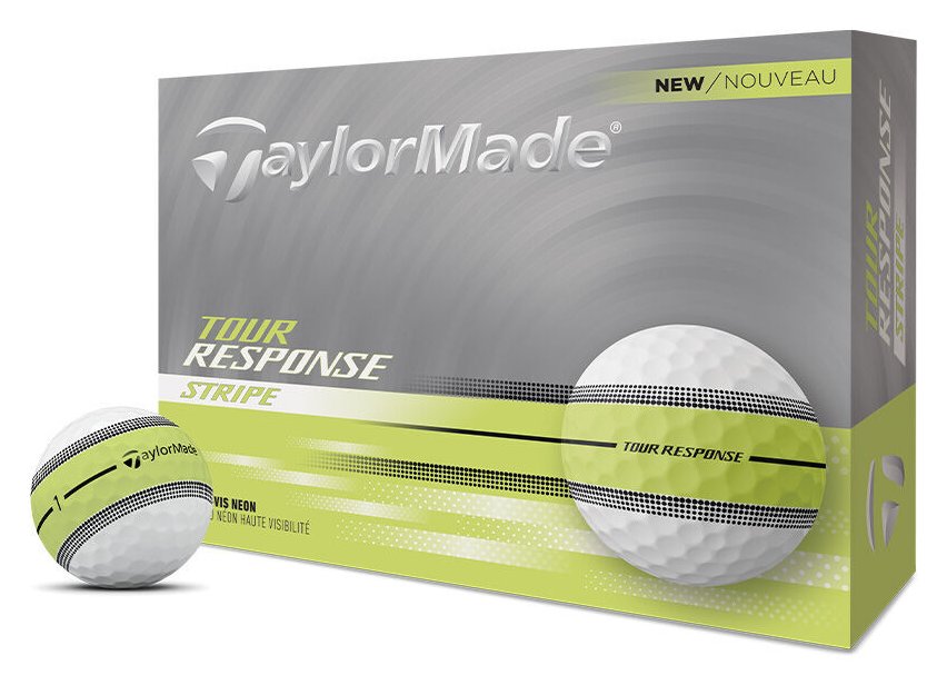 TaylorMade Tour Response Neon Stripe golfbollar (12 bollar), gul