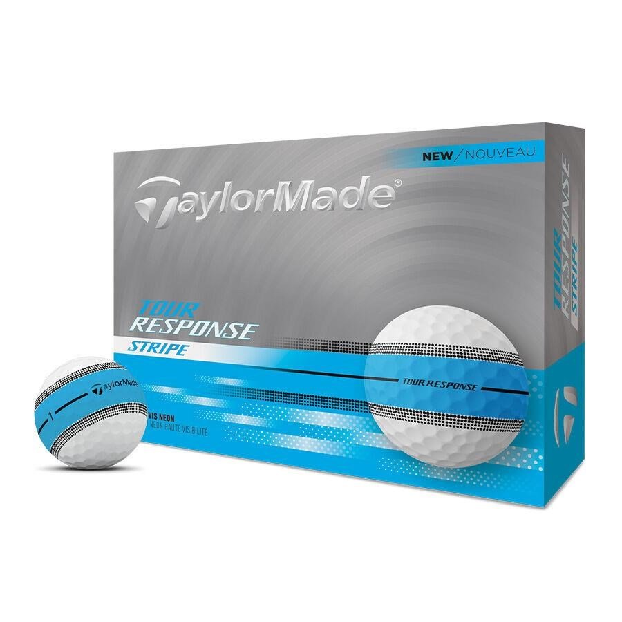 TaylorMade Tour Response Neon Stripe 2025 golfbollar (12 bollar), blå