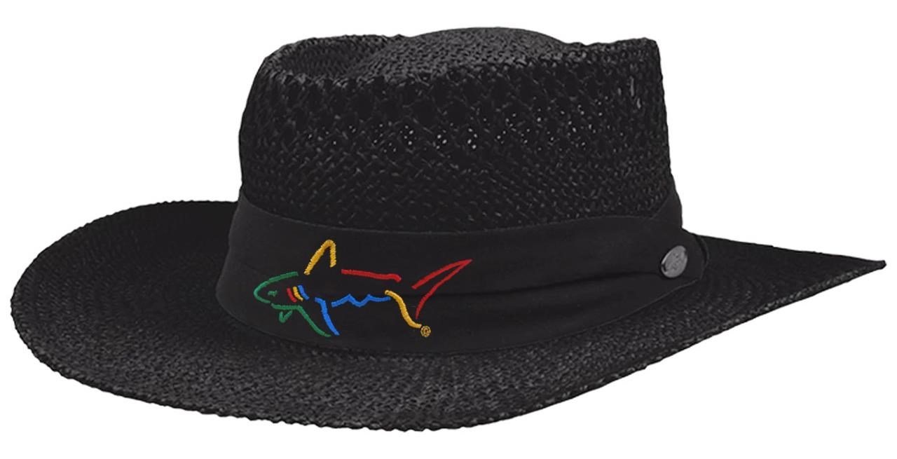 Greg Norman Signature Straw Hat, svart
