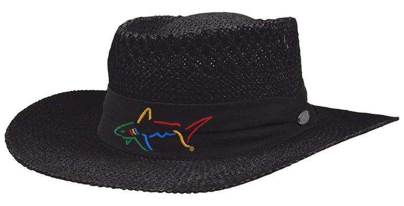 Greg Norman Signature Straw Hat, svart