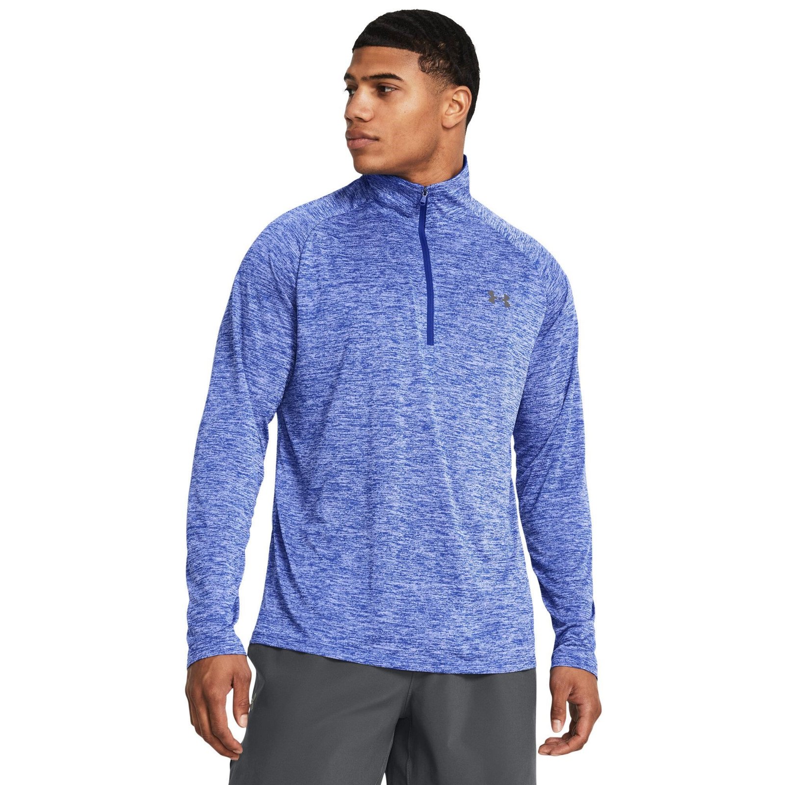 Under Armour Tech 2.0 1/2 Zip herr långärmad tröja, royal white