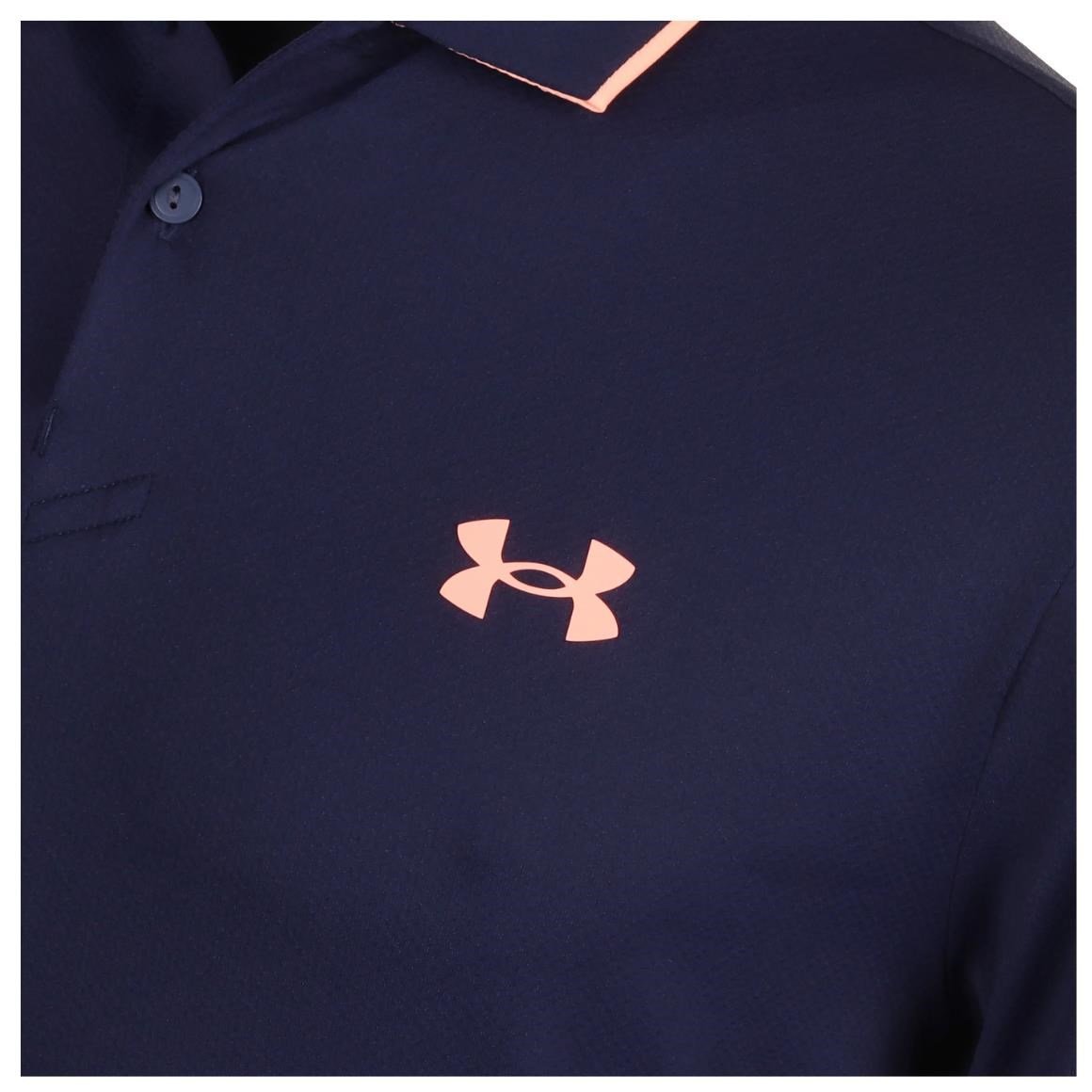Under Armour Iso-Chill herr polo, midnight navy/flare orange