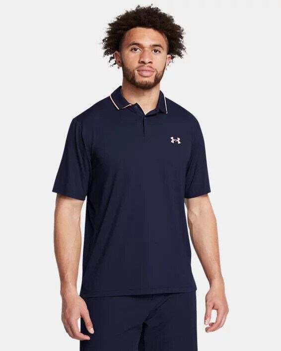 Under Armour Iso-Chill herr polo, midnight navy/flare orange