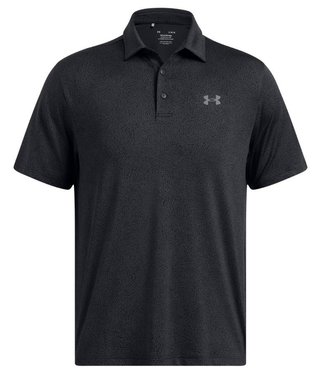 Under Armour Playoff 3.0 Printed herr polo, svart/antracit/castlerock