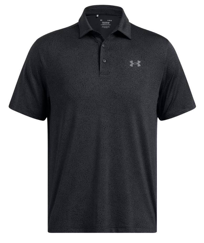 Under Armour Playoff 3.0 Printed herr polo, svart/antracit/castlerock