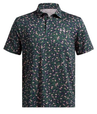 Under Armour Playoff 3.0 Printed herr polo, midnight navy/forest green/tetra gray
