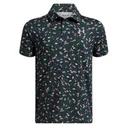 Under Armour Playoff Printed junior polotröja, midnight navy/forest green