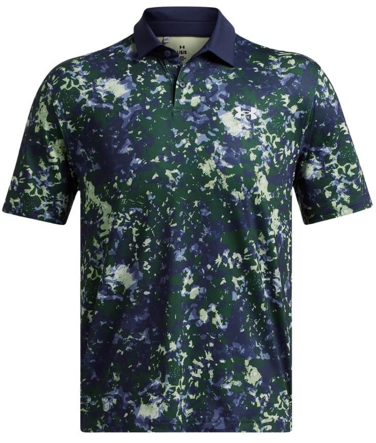 Under Armour T2G Printed herr polo, retro green/midnight navy