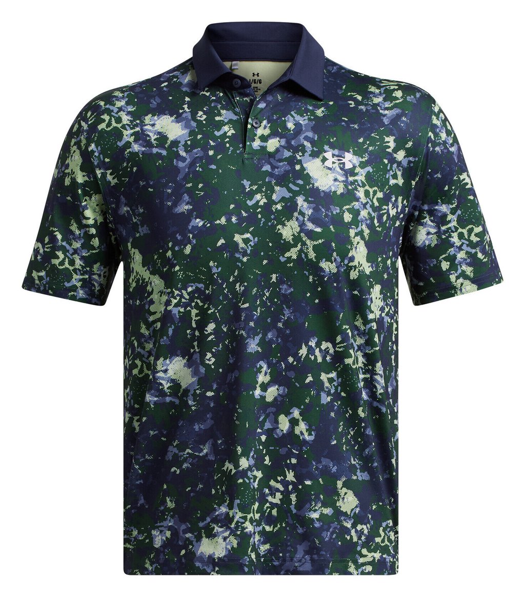 Under Armour T2G Printed herr polo, retro green/midnight navy