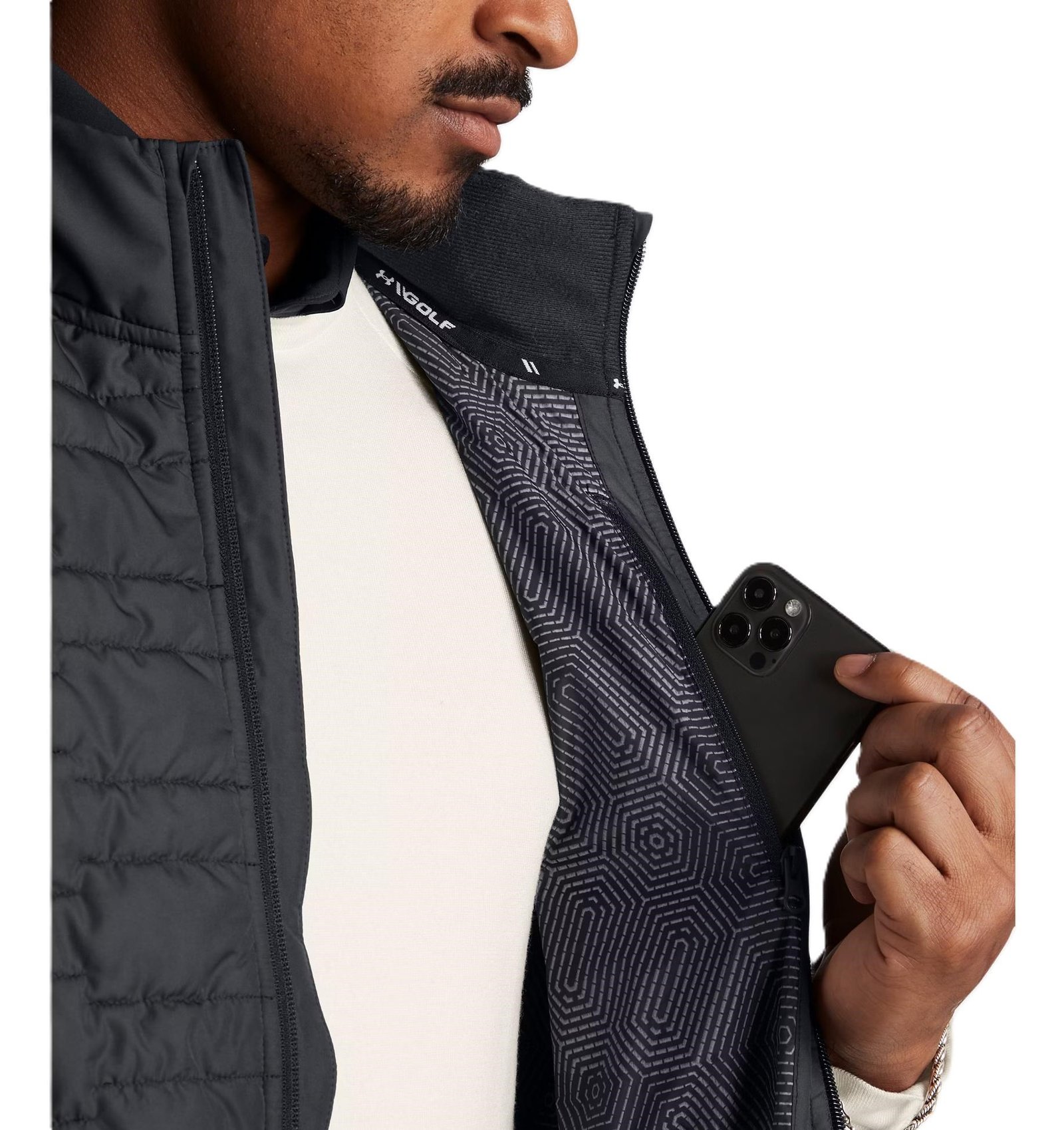 Under Armour Drive Pro Insulated herr väst, svart/metallic silver