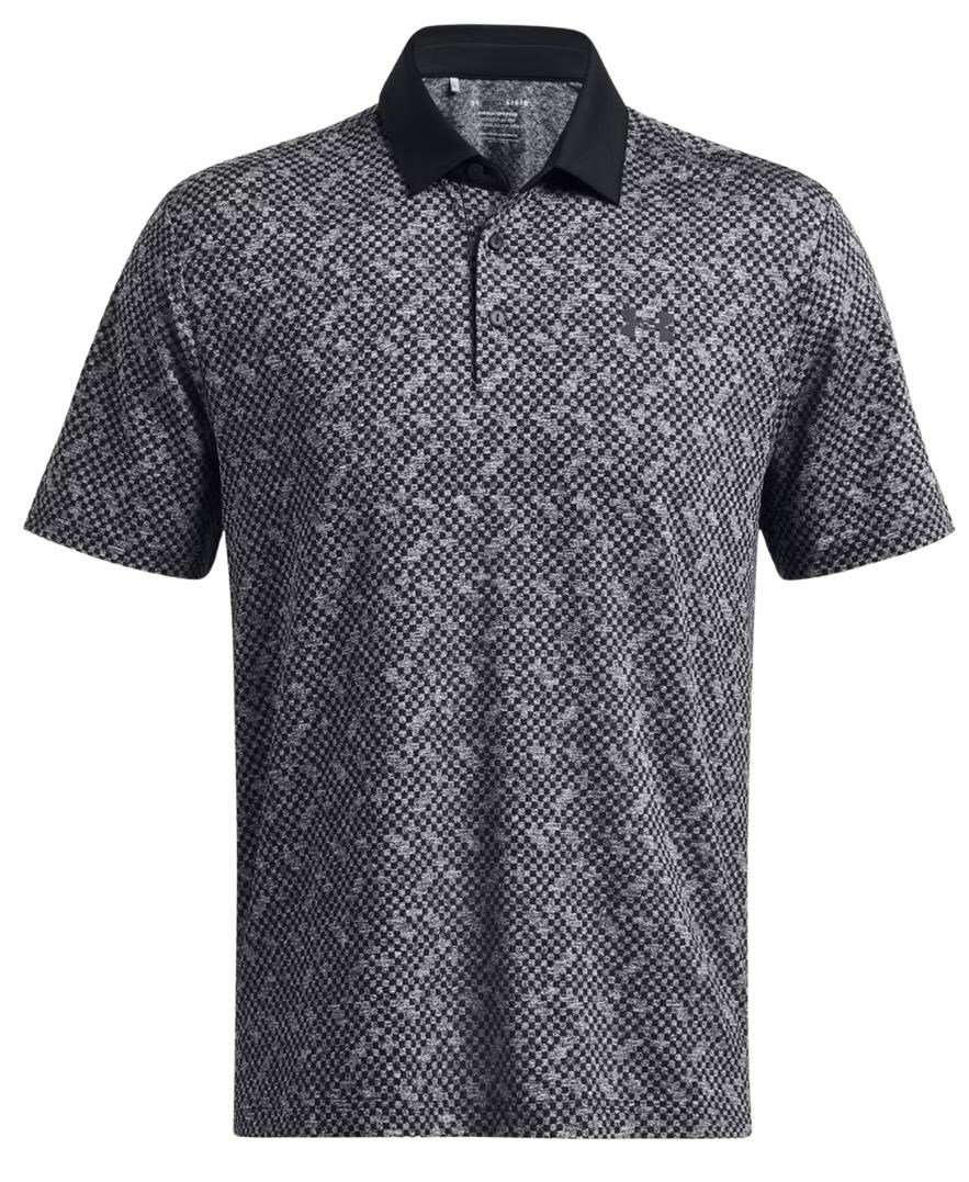 Under Armour Playoff 3.0 Check Jacquard herr polo, svart/vit