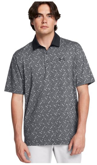 Under Armour Playoff 3.0 Check Jacquard herr polo, svart/vit