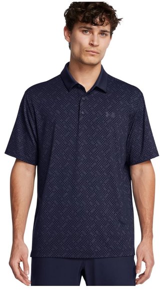 Under Armour Playoff 3.0 Check Jacquard herr polo, midnight navy