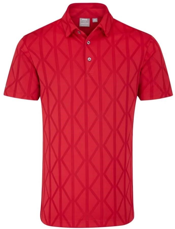 PING Lenny Jacquard herr polo, rich red