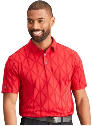 PING Lenny Jacquard herr polo, rich red