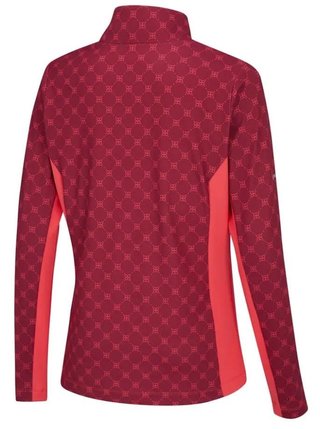 PING Lolette Printed långärmad dampolotröja, tibetan red multi/cayenne
