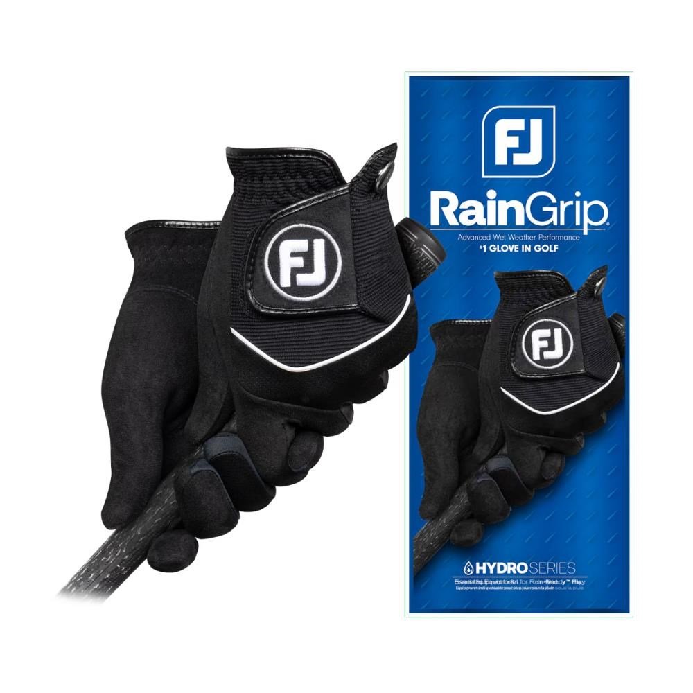 Footjoy RainGrip 24 herr golfhandskar (par), svart