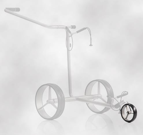 JuStar framhjul för JuStar Silver elektrisk trolley, titanfälg, svart däck