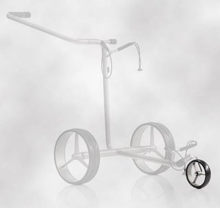 JuStar framhjul för JuStar Silver elektrisk trolley, titanfälg, svart däck