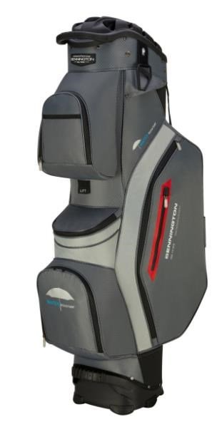 Bennington QO14 Water Resistant cart bag, canon grey/silver/black/red