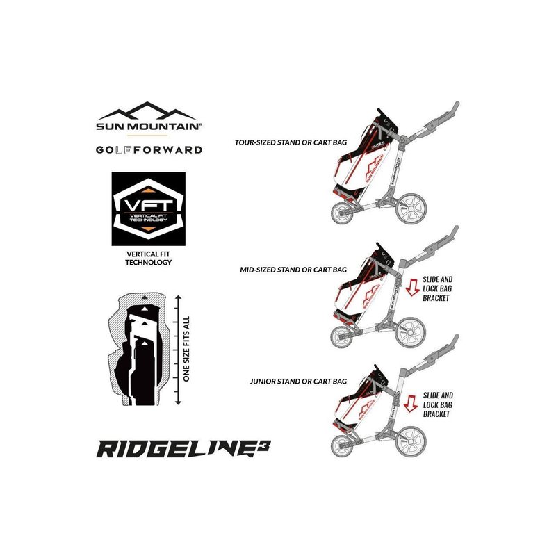 Sun Mountain Ridgeline 3 manuell trolley, silver