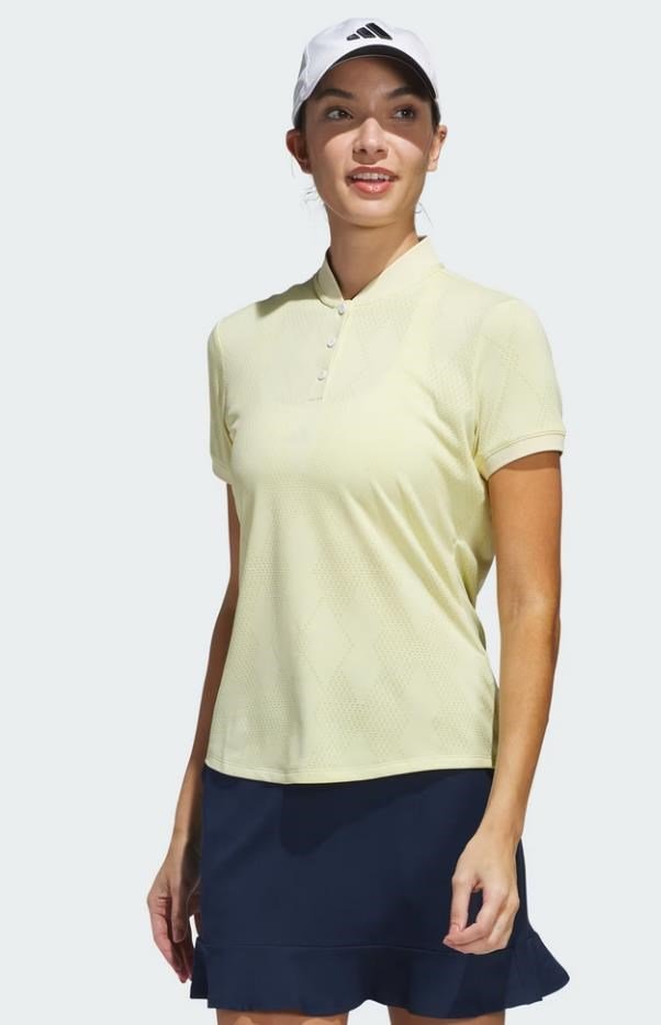 Adidas Ultimate365 Diamond Jacquard dam polo, powder yellow