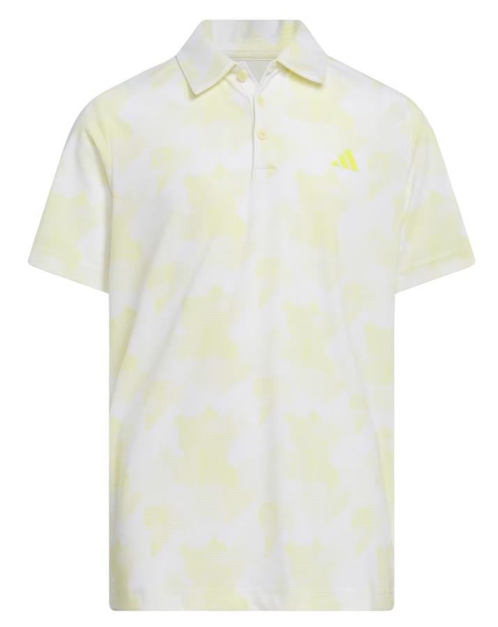Adidas Printed Scripted junior polo, vit/powder yellow