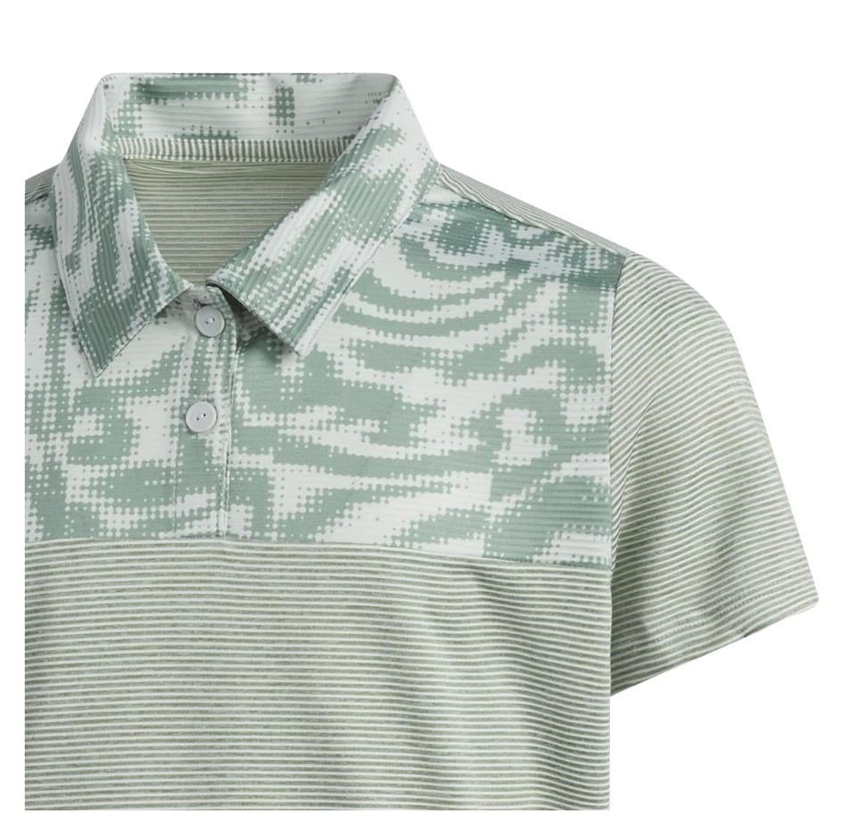 Adidas Ottoman Printed junior polo, wonder silver/silver green
