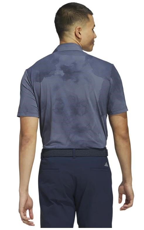 Adidas Tour Printed Mesh herr polo, collegiate navy/preloved ink
