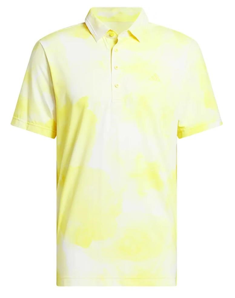 Adidas Ultimate365 Tour Printed herr polo, white/powder yellow