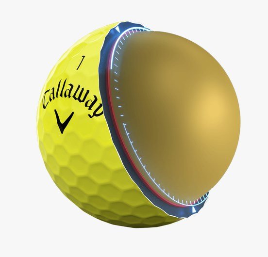 Callaway Warbird Distance+ golfbollar, gula
