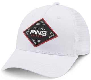 PING Diamond Trucker herr golfkeps, vit