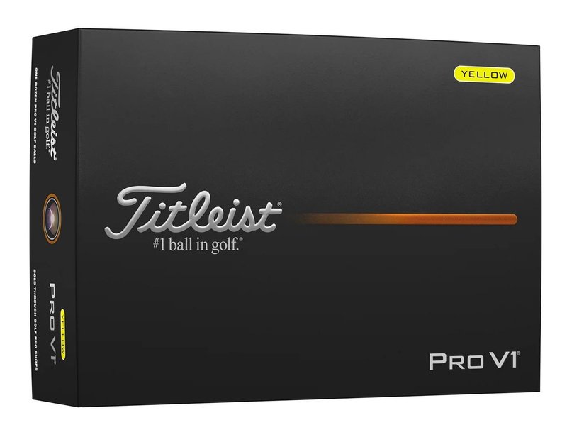 Titleist Pro V1 golfbollar 2025 (12 bollar), gula