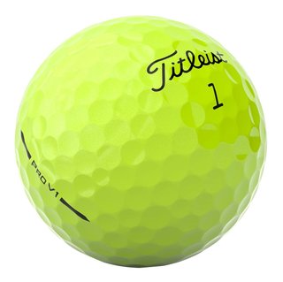 Titleist Pro V1 golfbollar 2025 (12 bollar), gula
