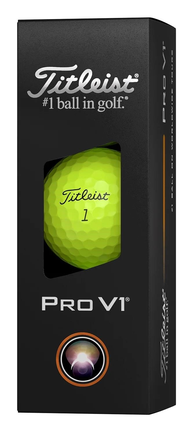 Titleist Pro V1 golfbollar 2025 (12 bollar), gula