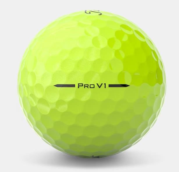 Titleist Pro V1 golfbollar 2025 (12 bollar), gula