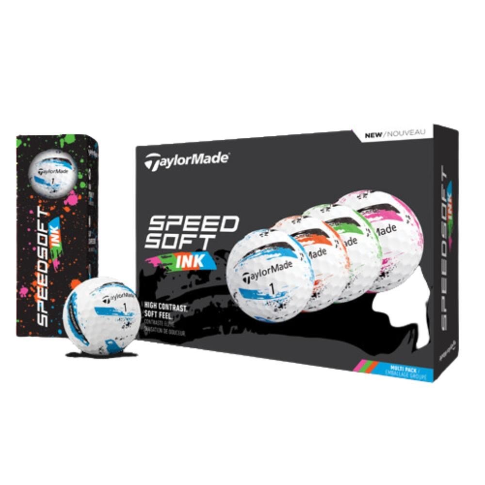 TaylorMade SpeedSoft Ink golfbollar (12 bollar), multi