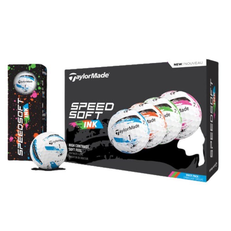 TaylorMade SpeedSoft Ink golfbollar (12 bollar), multi