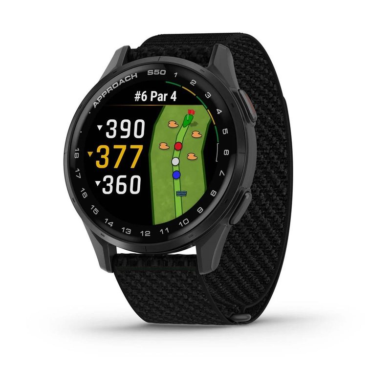 Garmin Approach S50 GPS-klocka, svart nylon/silver aluminium