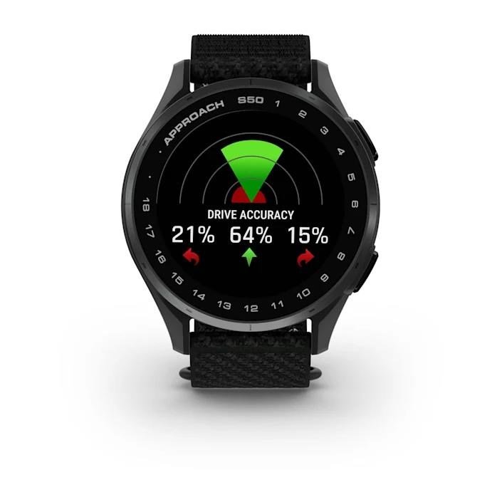 Garmin Approach S50 GPS-klocka, svart nylon/silver aluminium