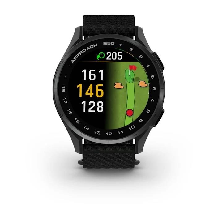 Garmin Approach S50 GPS-klocka, svart nylon/silver aluminium