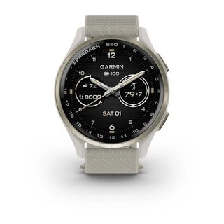Garmin Approach S50 GPS-klocka, ivory nylon/cream gold aluminium
