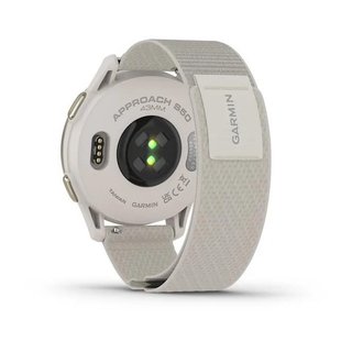 Garmin Approach S50 GPS-klocka, ivory nylon/cream gold aluminium